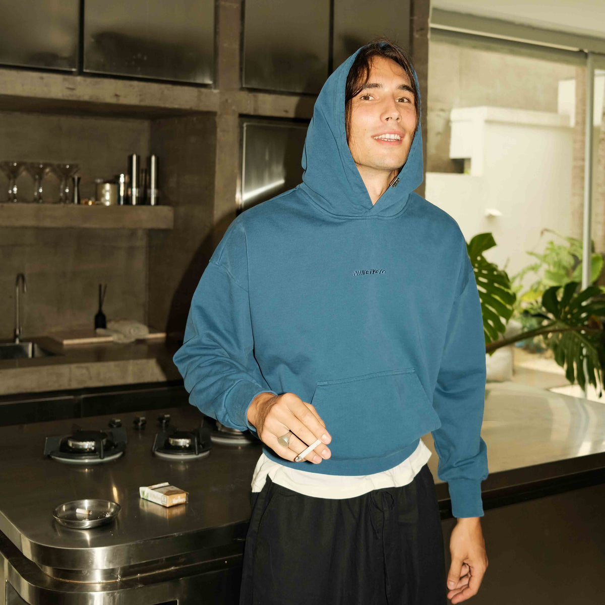 90CIG LOGO HOODIE - Blue