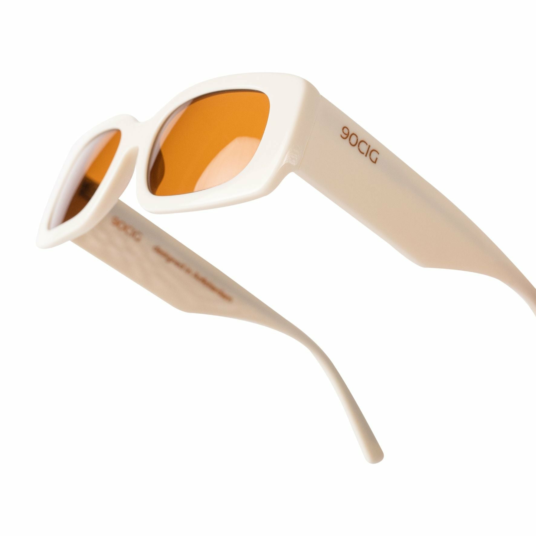 90CIG XXX01 White/Orange Unisex Sunglasses