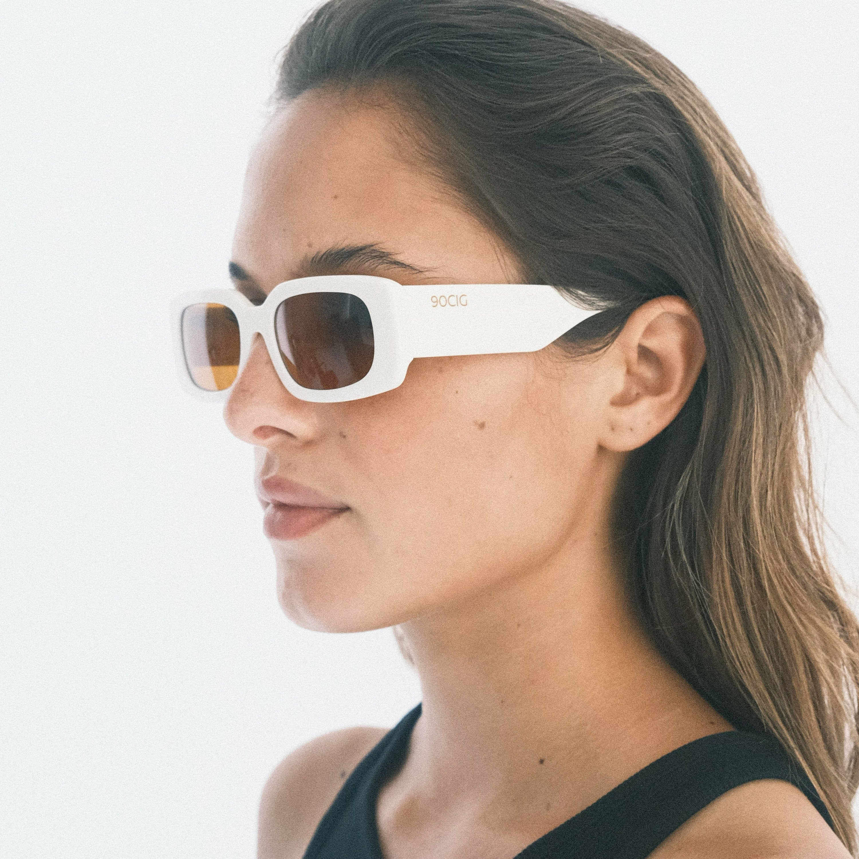 90CIG XXX01 White/Orange Unisex Sunglasses